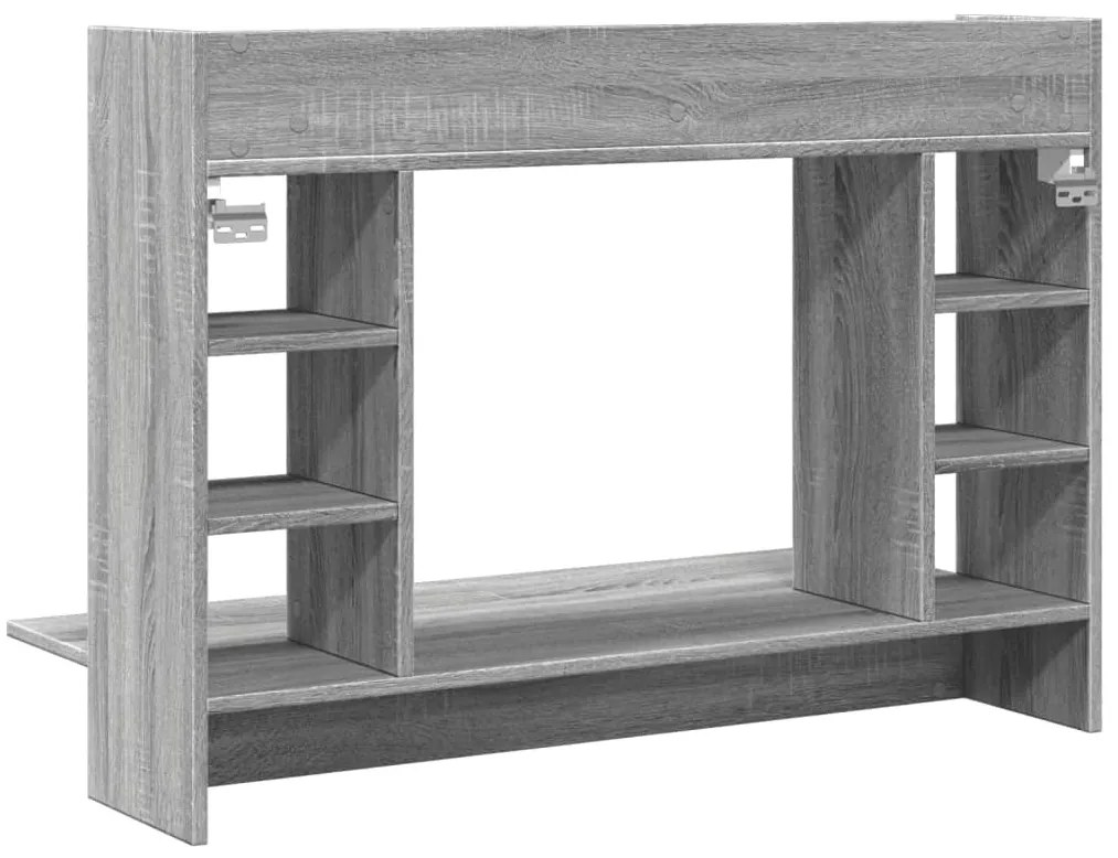 szürke sonoma színű szerelt fa fali íróasztal 105 x 48 x 75 cm
