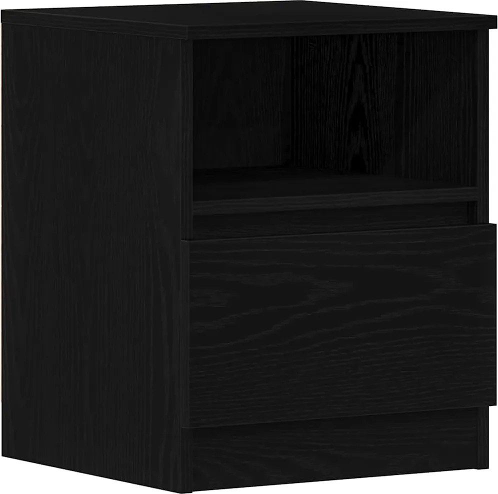 vidaXL Éjjeliszekrény 2 pcs Fekete tölgy 40 x 40 x 50 cm Faanyag