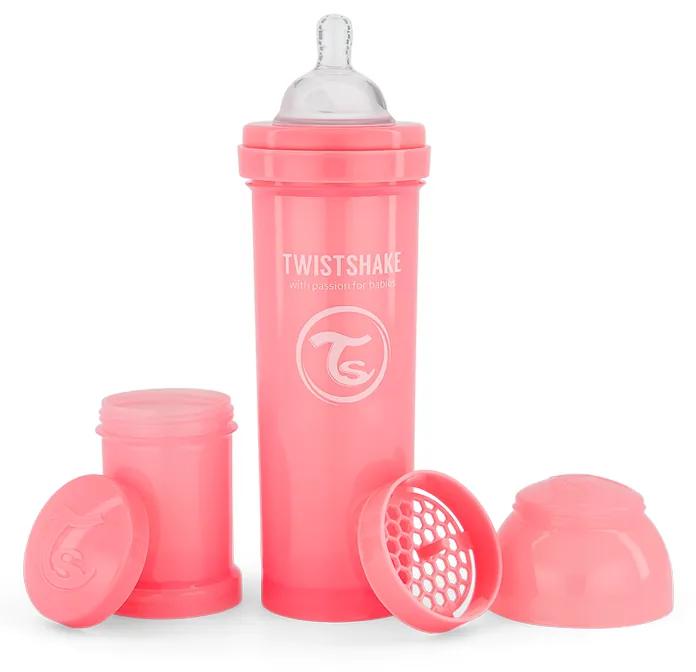 Twistshake cumisüveg Anti-Colic 330 ml, rózsaszín