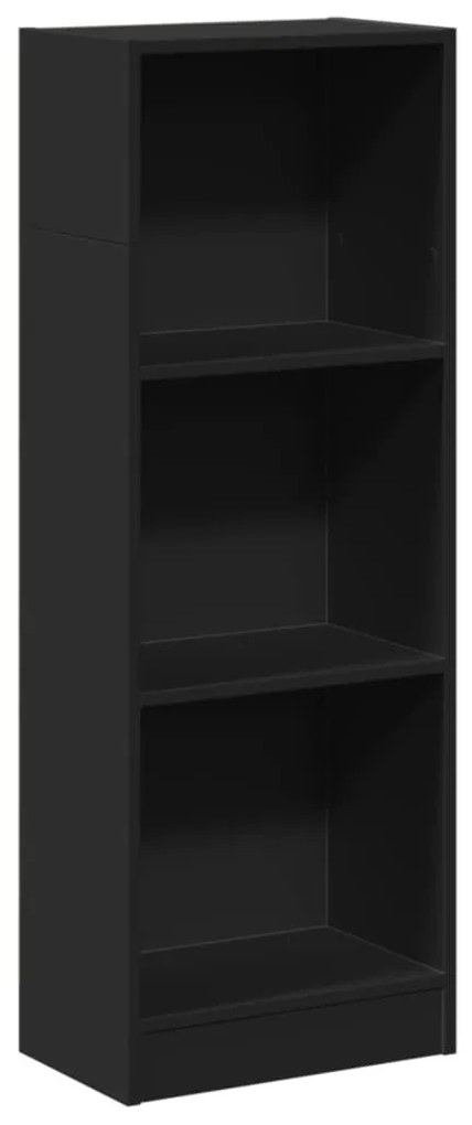 fekete szerelt fa könyvszekrény 40 x 24 x 109 cm
