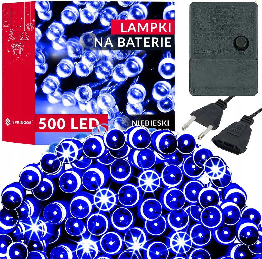 Karácsonyfa Lámpák 500led 34,5m Kültéri Beltéri Kék Karácsonyi