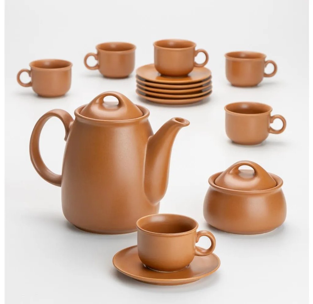 Kerámia tea készlet barna