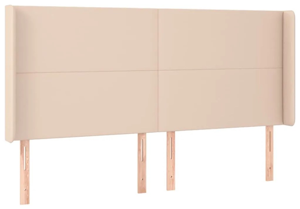 cappuccino műbőr LED-es fejtámla 183x16x118/128 cm