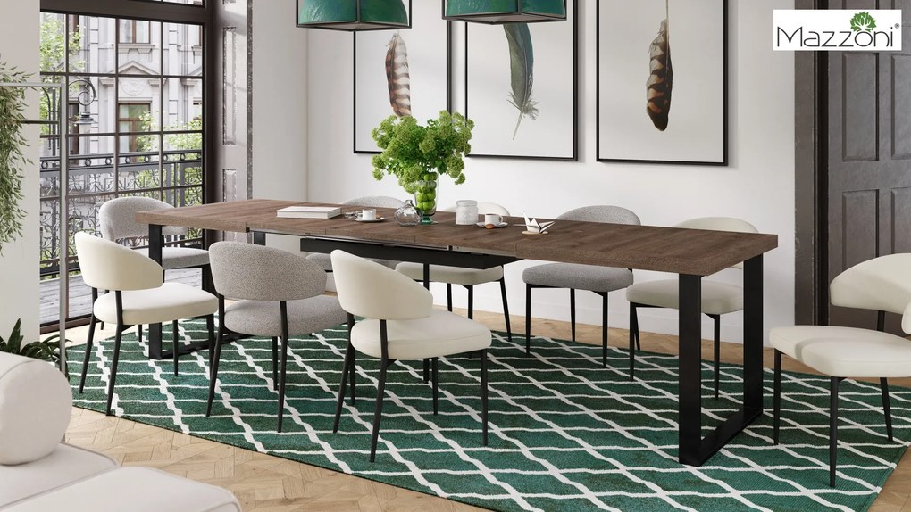MAZZONI EXPORT IRIS Bézs Latte (Monza 60 szövet) - MODERN LOFT BOUCLÉ KÁRPITOZOTT SZÉK NAPPALIBA/ÉTKEZŐBE