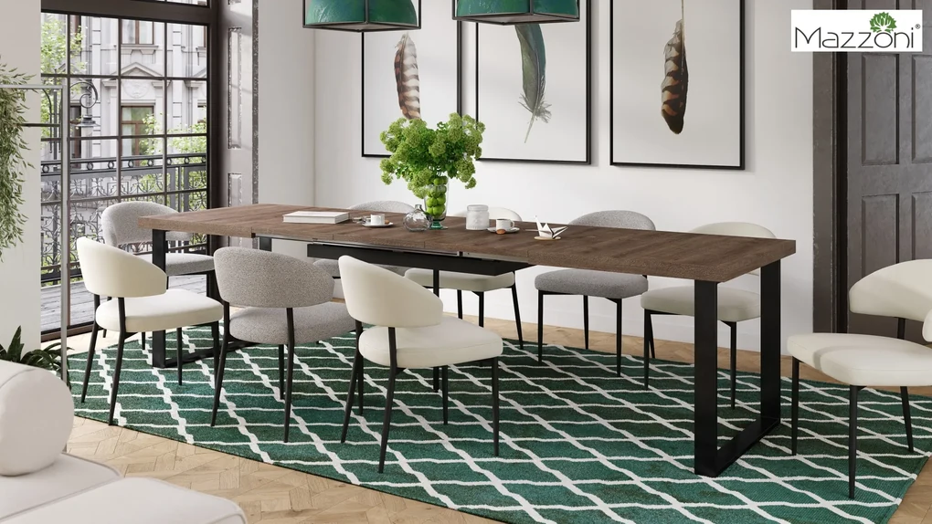 Mazzoni IRIS Bézs Latte (Monza 60 szövet) - MODERN LOFT BOUCLÉ KÁRPITOZOTT SZÉK NAPPALIBA/ÉTKEZŐBE