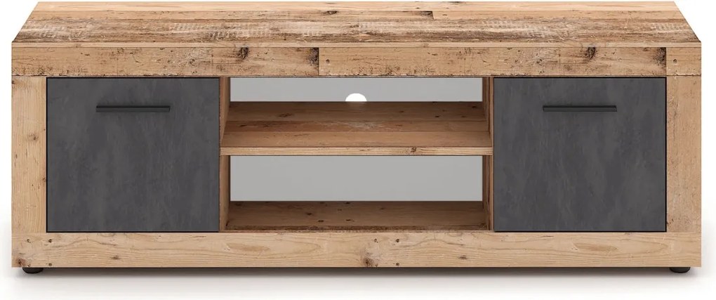 Szafka RTV BLAGO 140 cm Surowy Dąb/Grafit