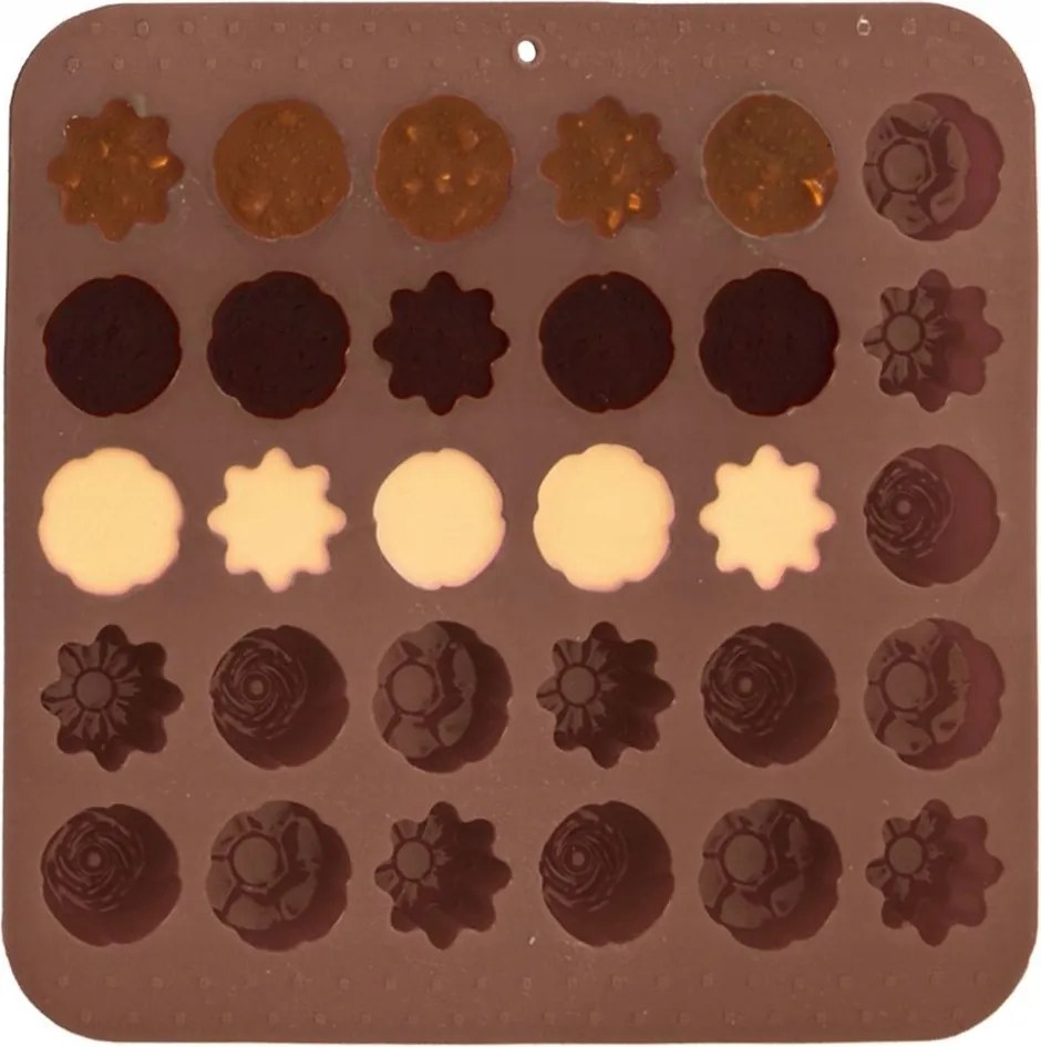 Szilikon forma praliné csokoládé keksz sütés