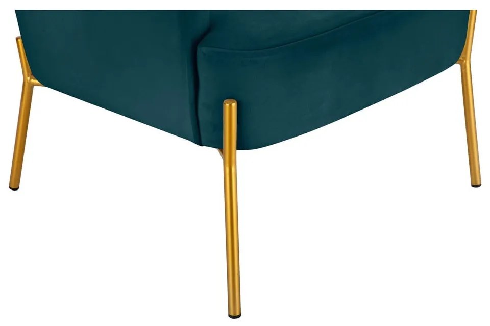 Zöldeskék bársony fotel Runa - Støraa