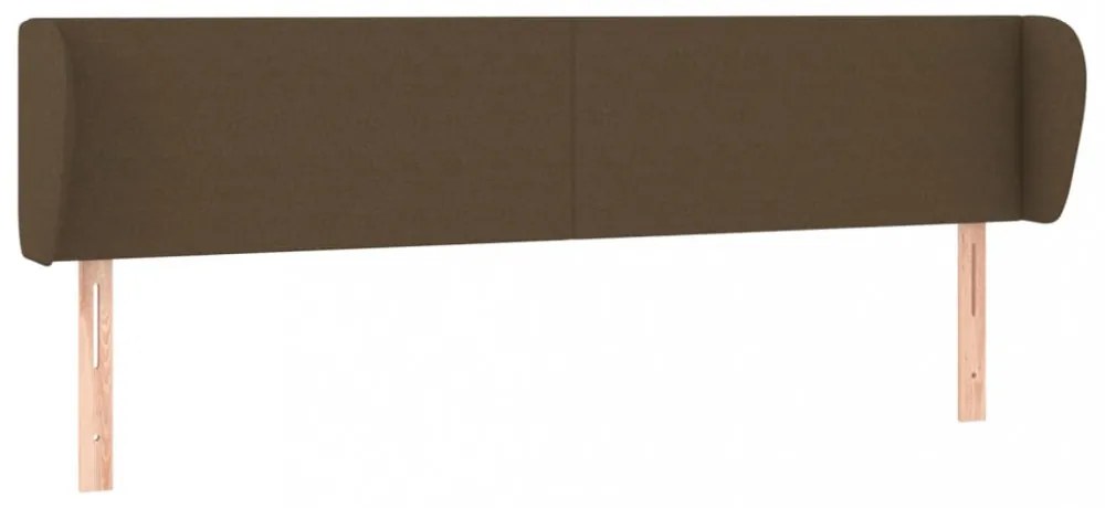 sötétbarna szövet fejtámla szárnyakkal 203x23x78/88 cm
