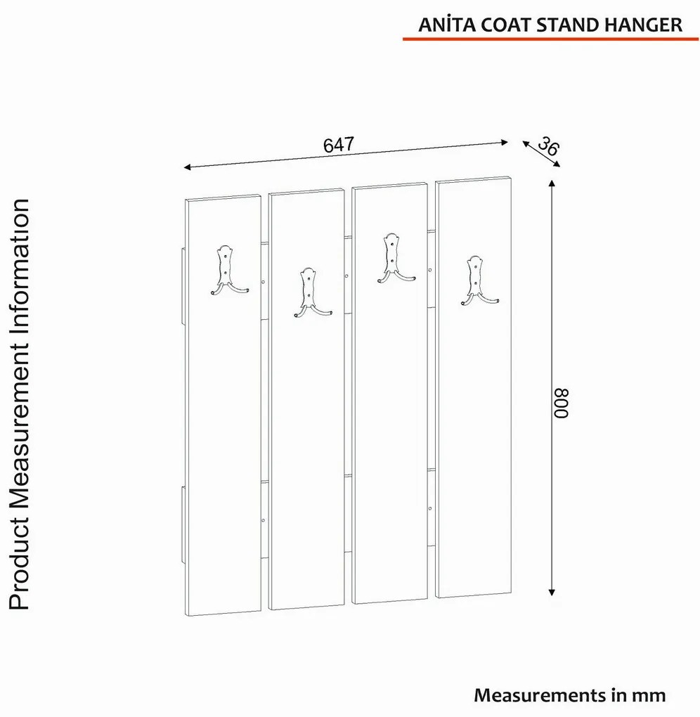 Anita Walnut fali akasztó