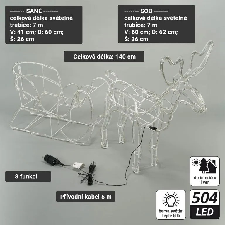 NEXOS Rénszarvas 504 LED Meleg fehér 14 m