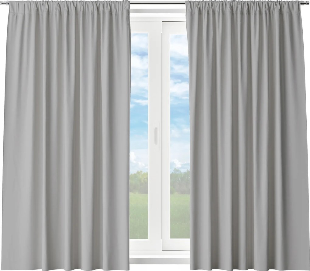 Kész Függöny Sima Szalagos Béka 140X160 CM Szürke Függöny Szürke 8501
