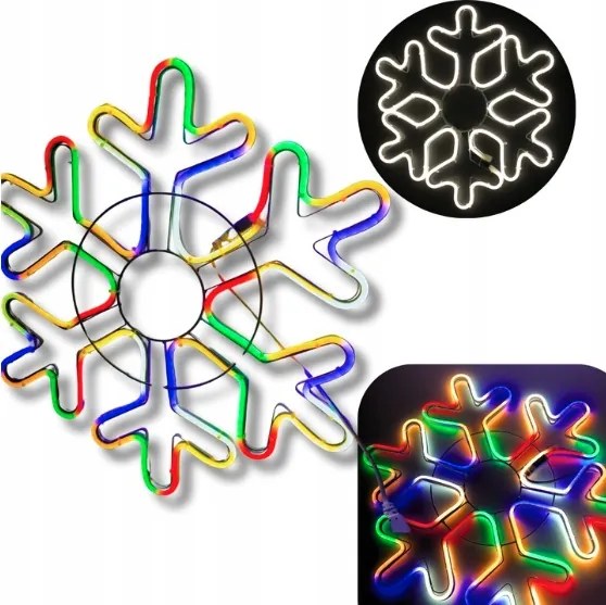 Hópehely Karácsonyi Fénydísz Hópehely Neon Led Színes XXL