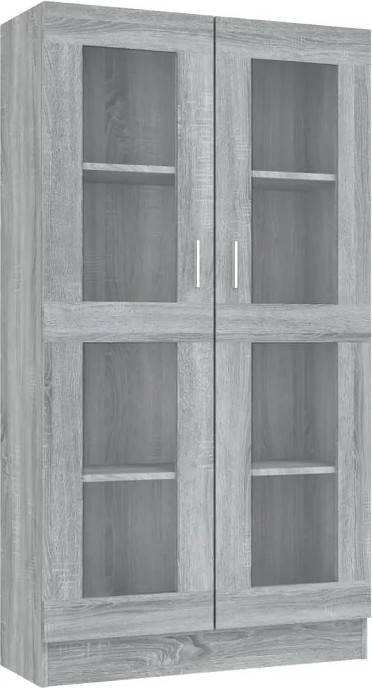 vidaXL szürke sonoma színű szerelt fa vitrinszekrény 82,5x30,5x150 cm