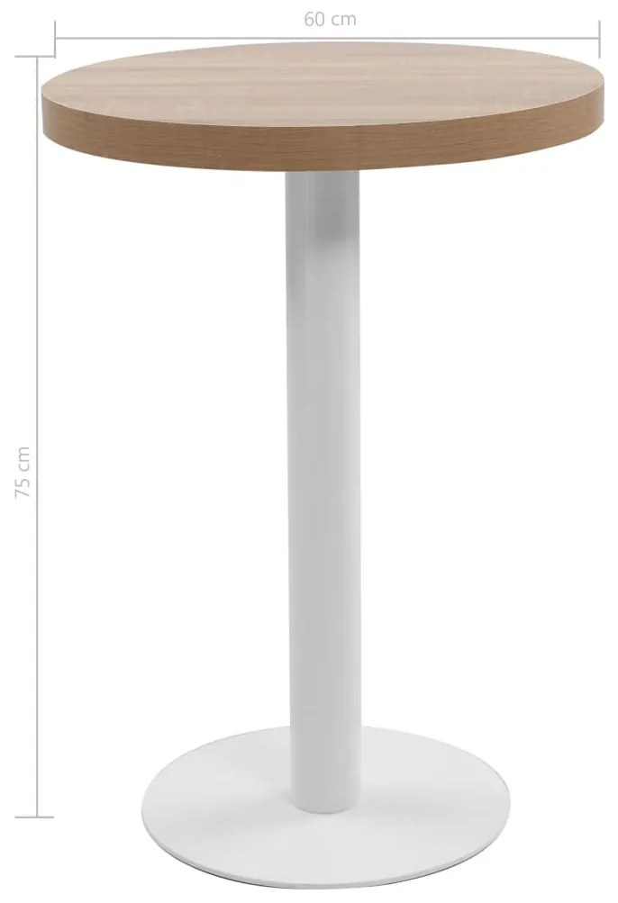 Világosbarna MDF bisztróasztal 60 cm