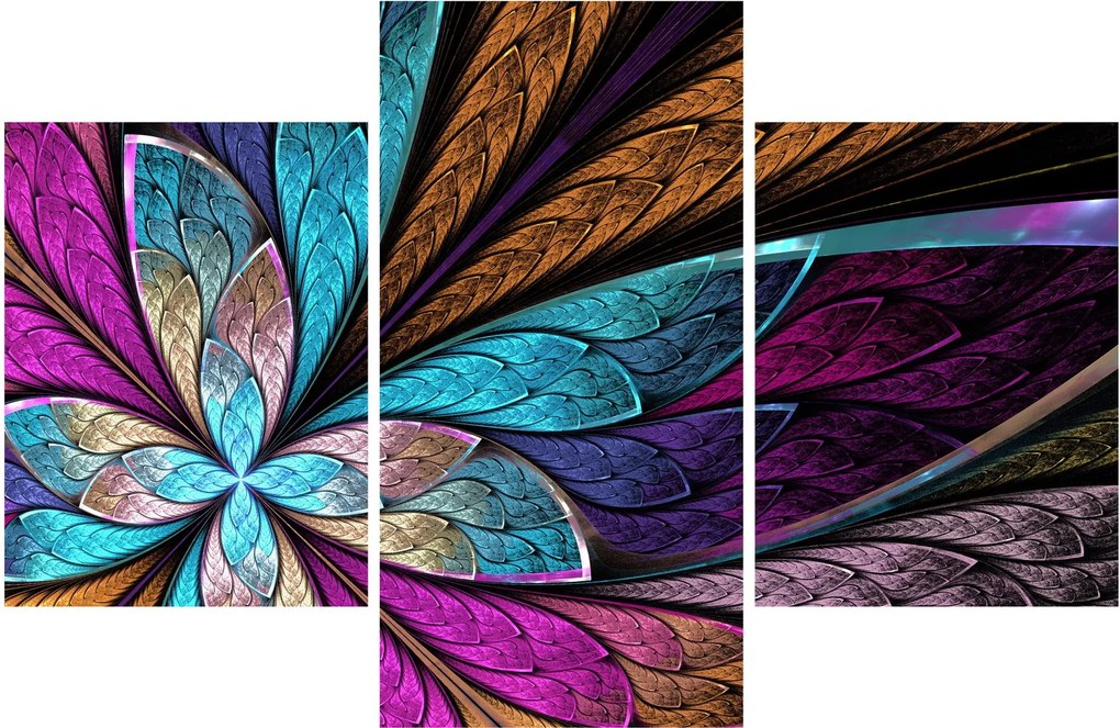 Kép - absztrakció, virág (90x60 cm)
