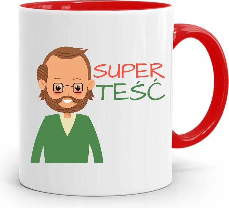 Piros Bögre Apósnak Szuper Após Ajándék fényképes nyomattal