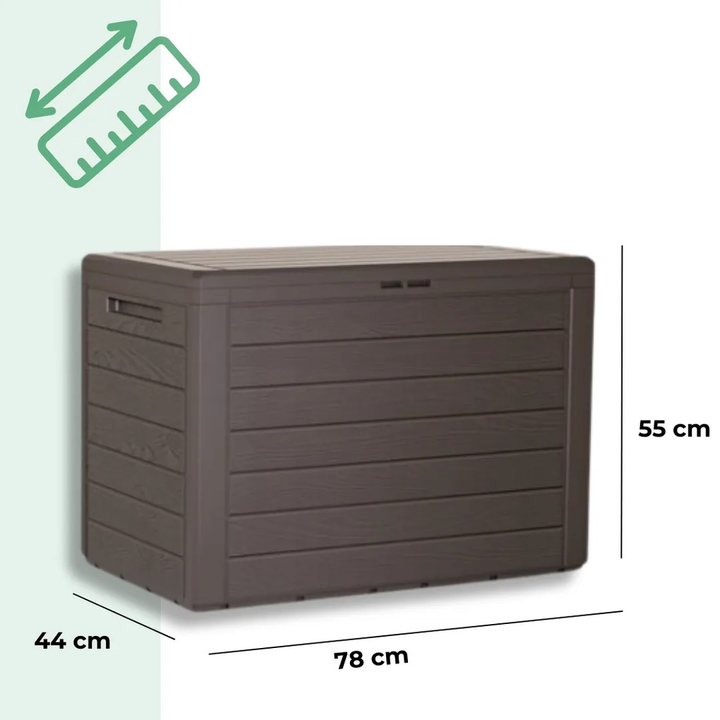WOODEBOX tárolódoboz, 190L, 78x44x55cm, sötétbarna Prosperplast