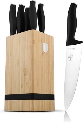 BerlingerHaus 6 részes késkészlet bambusz állvánnyal Matte Black Collection  BH/2971