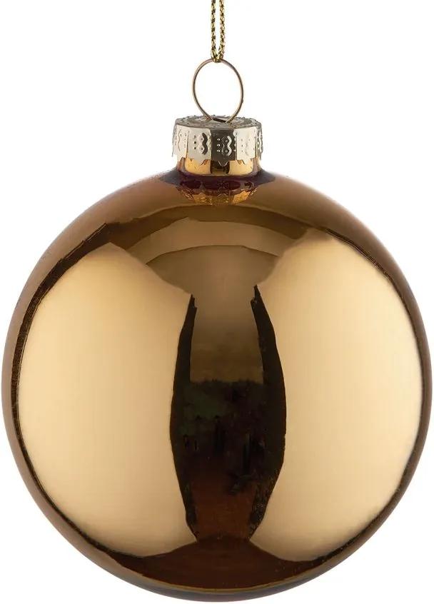 HANG ON üveggömb karácsonyfadísz, fényes arany Ø8cm