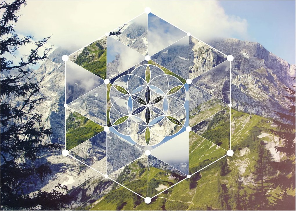 Kép - Geometriai ábra (üvegen) (70x50 cm)