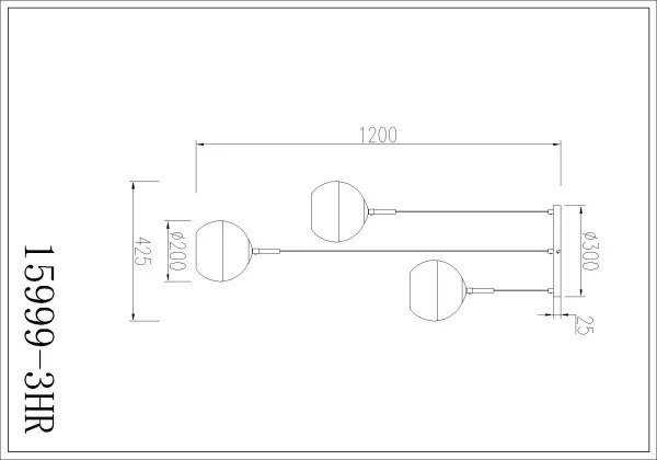Globo 15999-3HR - RAGUSA kábeles csillár 3xE27/60W/230V
