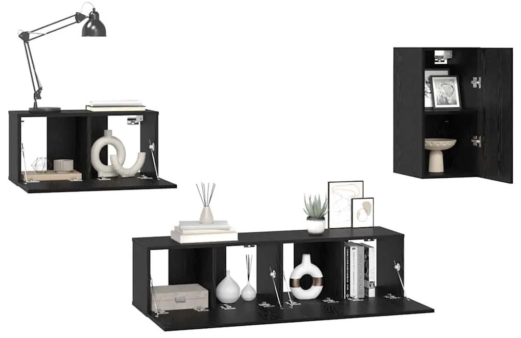 TV szekrény garnitúra 4 pcs Musta tammi 30.5 x 30 x 60 cm