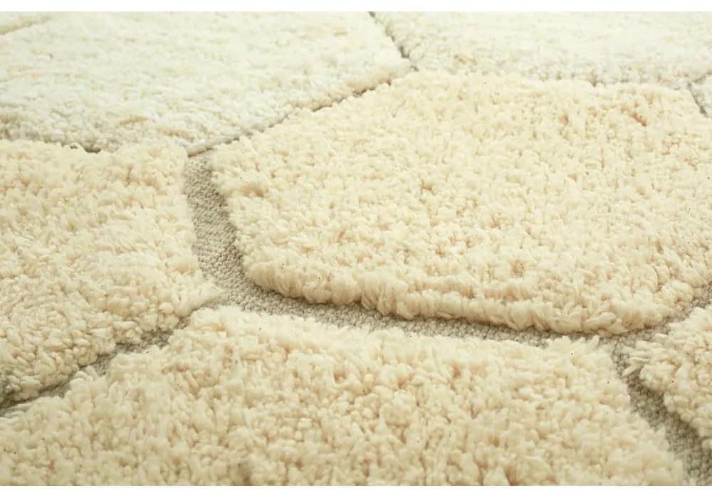 Okkersárga mosható kézi szövésű pamut kerek szőnyeg ø 140 cm Honeycomb Golden – Lorena Canals