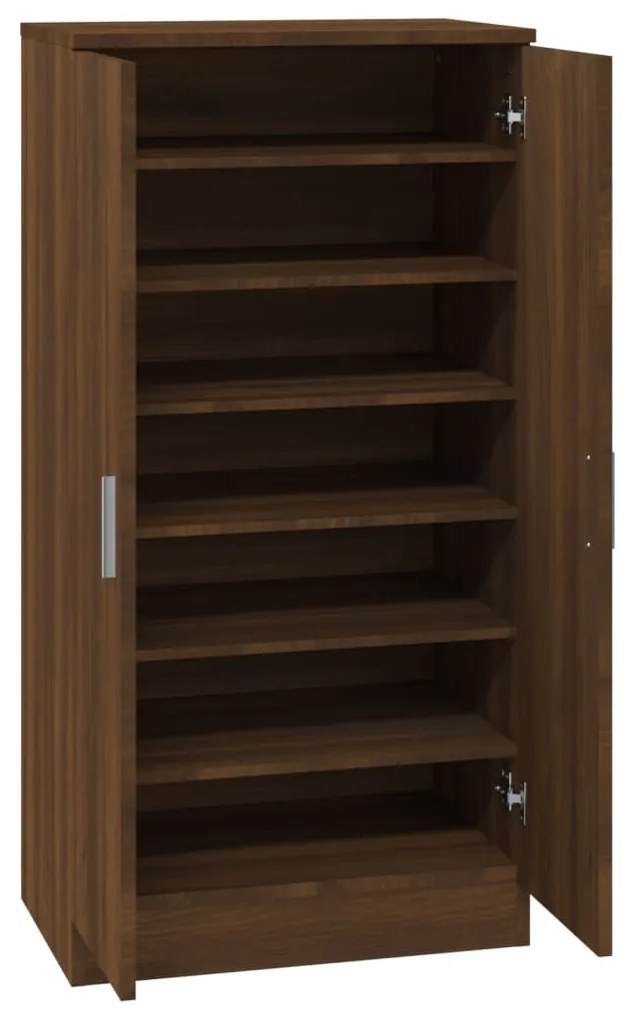 barna tölgy színű szerelt fa cipősszekrény 55 x 35 x 108 cm