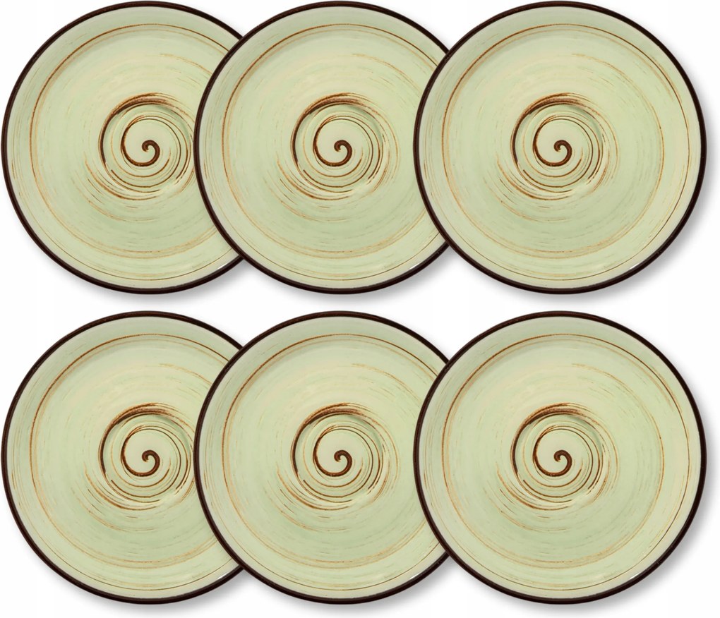 Wilmax porcelán csészealj pisztáciás 14 cm 6 db-os szett