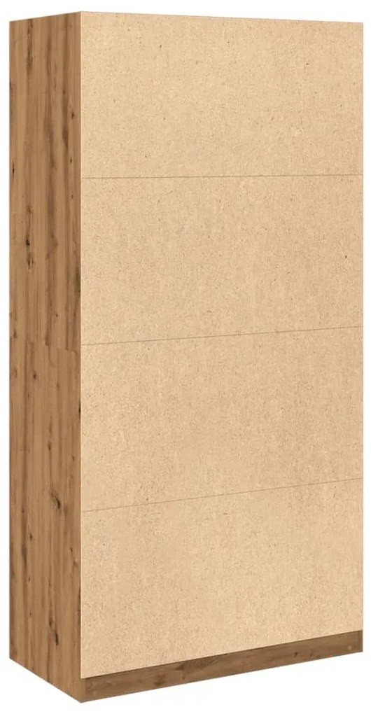 kézműves tölgy színű szerelt fa ruhásszekrény 100 x 50 x 200 cm