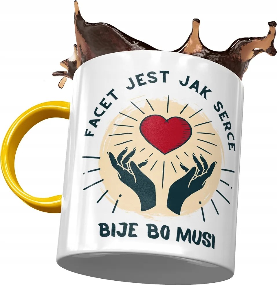 Bögre Sárga Vicces Férfi Olyan, Mint A Szív Ajándék Nyomtatott Fotóval