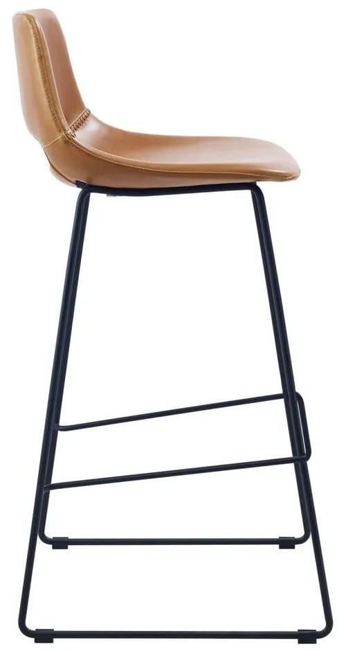 Konyakbarna bőrutánzat bárszék (ülésmagasság 76 cm) Zahara – Kave Home