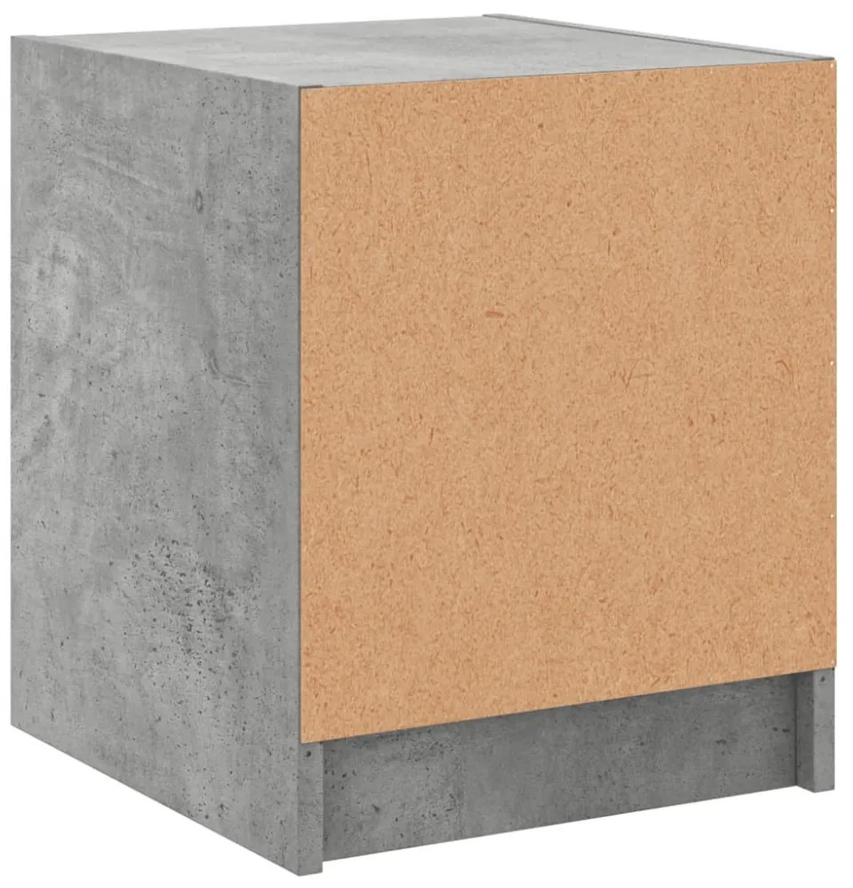 2 db betonszürke éjjeliszekrény üvegajtókkal 35 x 37 x 42 cm
