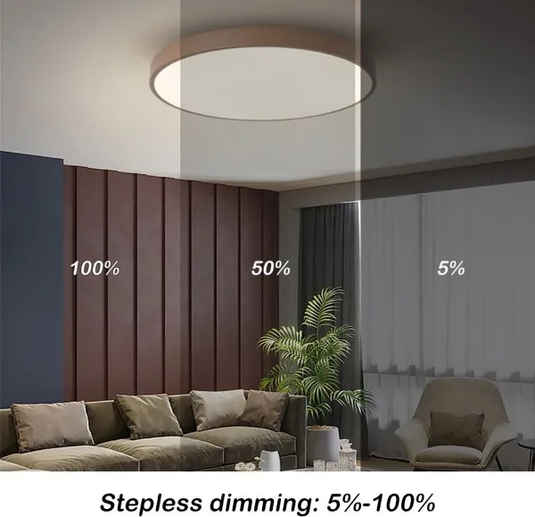 Brilagi - LED dimmelhető mennyezeti lámpa POOL LED/60W/230V 3000-6000K 60 cm barna+távirányító