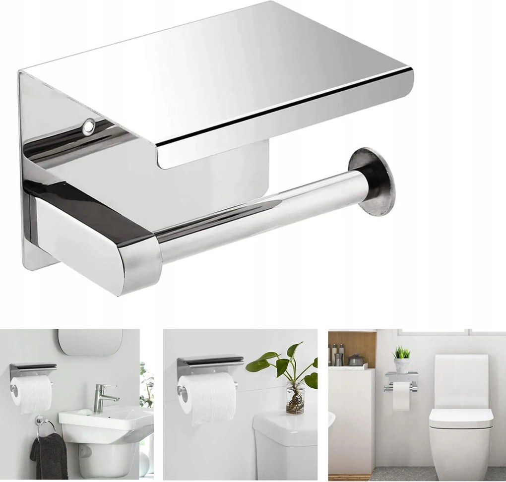 Rozsdamentes Acél Wc-papír Tartó Fürdőszoba Wc-hez, Ezüst