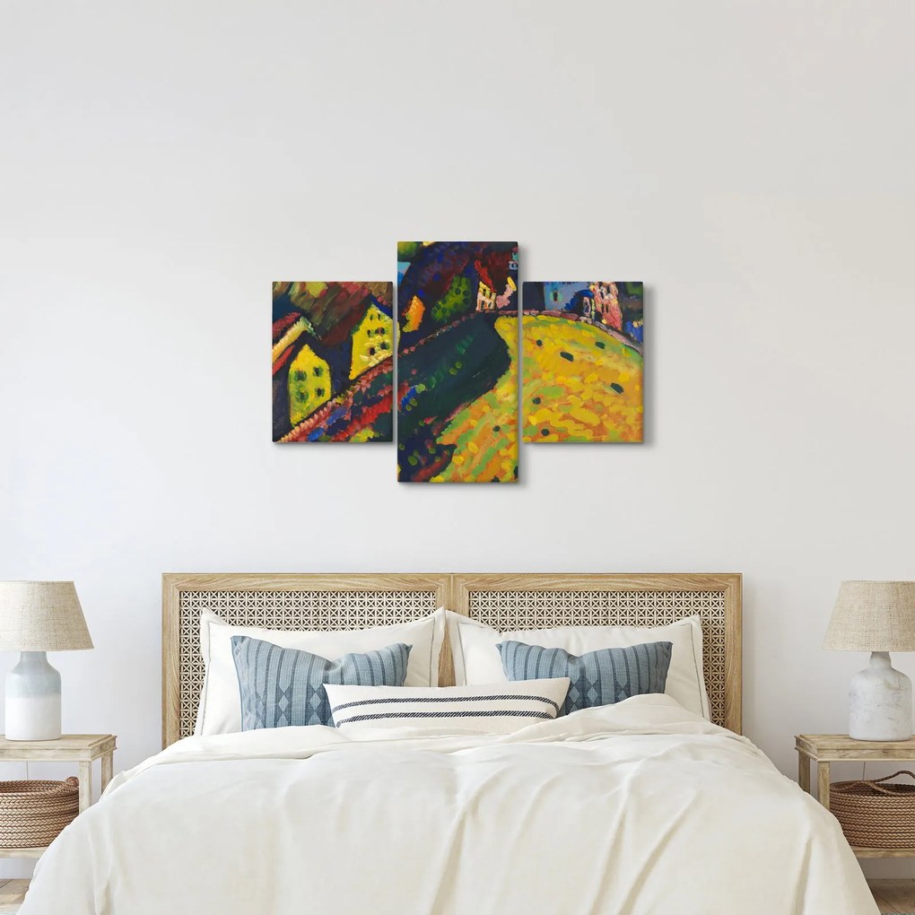 Kép - Vasily Kandinsky, Houses at Murnau, reprodukciók (90x60 cm)