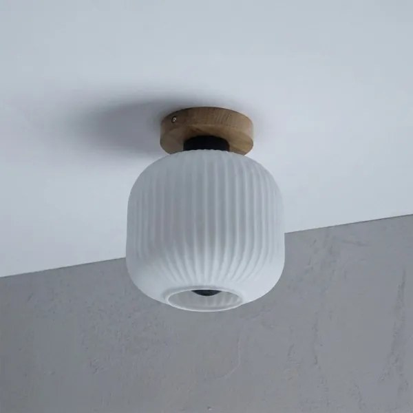Mennyezeti lámpa HARMA WOOD 1xE27/15W/230V tölgy/fehér átm. 20 cm