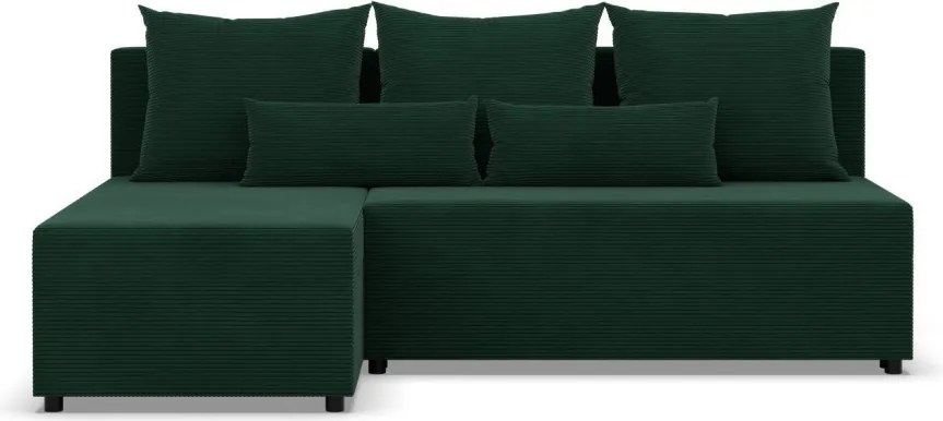 Nobu sarokkanapé, kordbársony, univerzális oldal, zöld