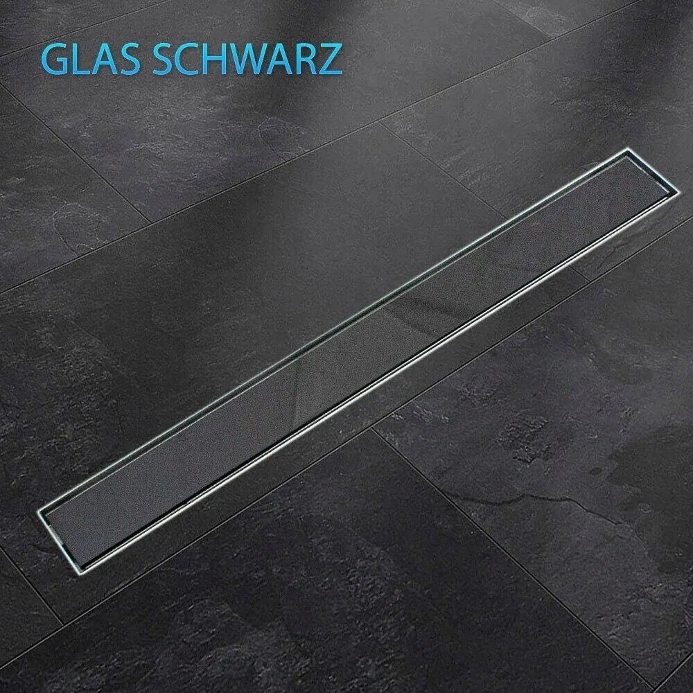 Lineáris lefolyó Fekete üveg szifonnal 70cm