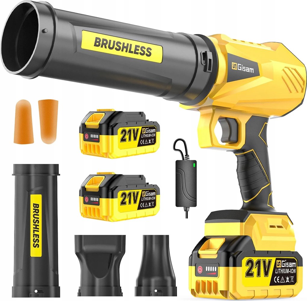 Akkumulátoros Lombszívó/fúvó Kertbe, Levelekhez/hóhoz/porhoz, 3 Fúvókával