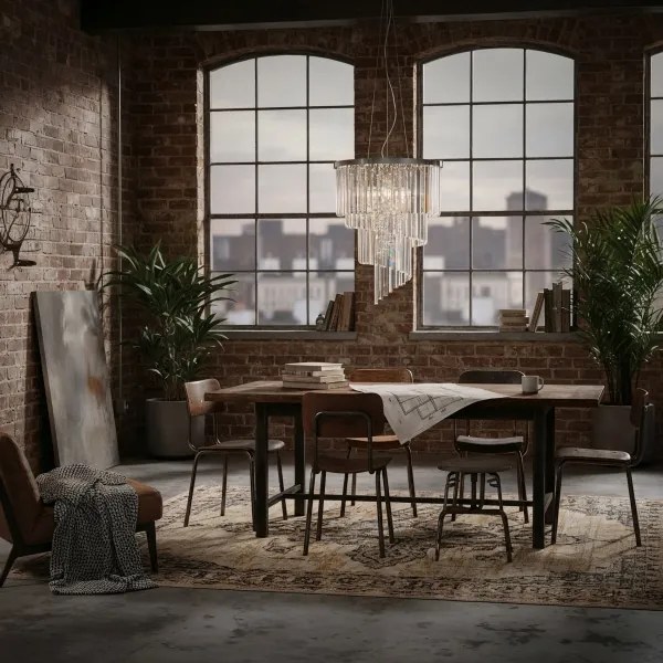 Ideal Lux - Kristály csillár zsinóron CARLTON 12xE14/40W/230V átm. 50 cm króm