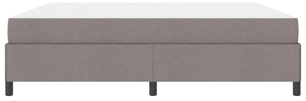 Boxrugós ágy Taupe és Fekete 200 x 200 cm Textil és mérnöki fa