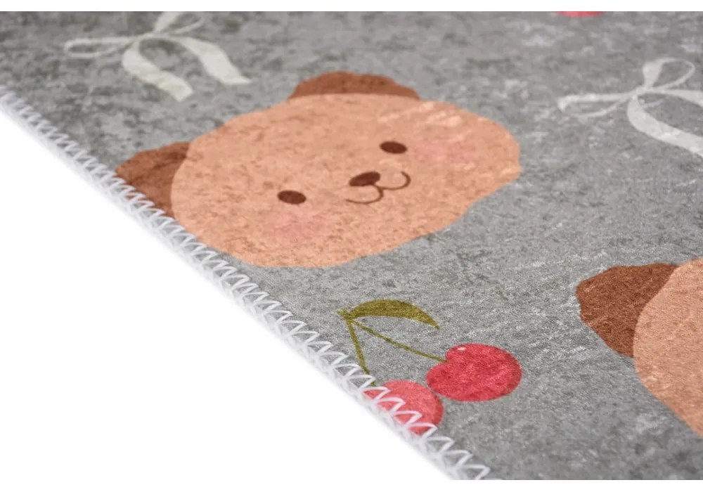 Szürke-barna mosható gyerek szőnyeg 80x150 cm Cute Teddies – Vitaus
