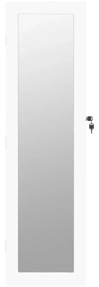 fehér falra szerelhető tükrös ékszerszekrény 30x8,5x106 cm