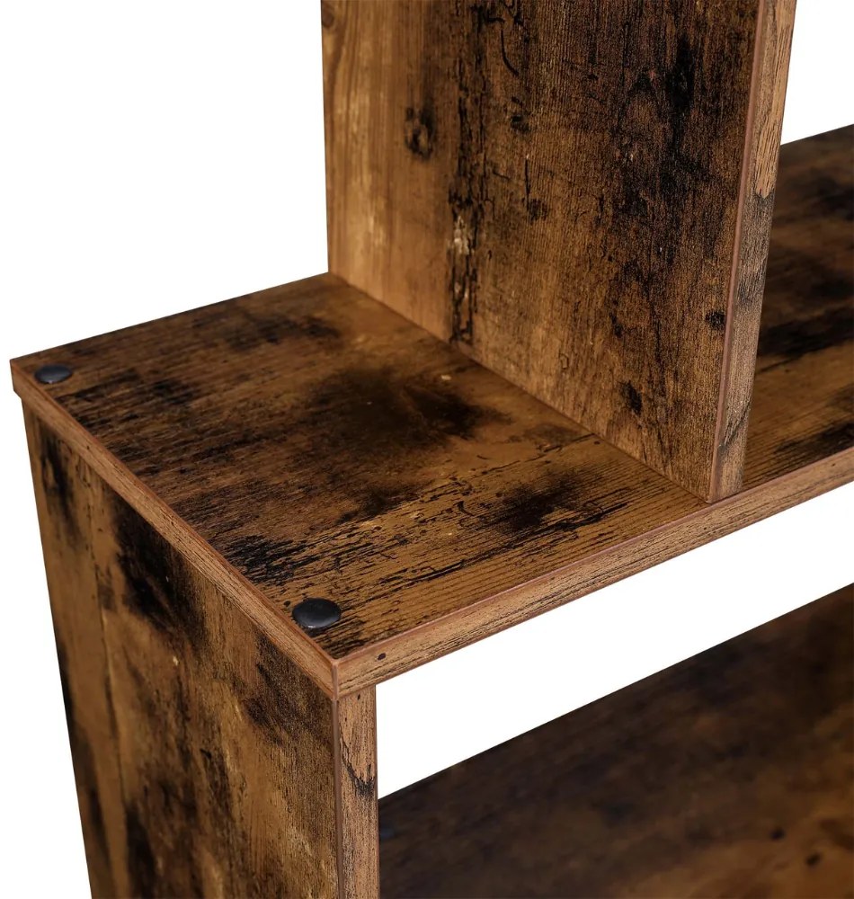 PRESTON könyvespolc, 70x24x190,5cm, barna színben Vasagle