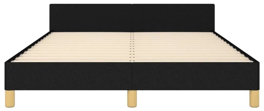 fekete szövet ágykeret matrac nélkül 140 x 190 cm