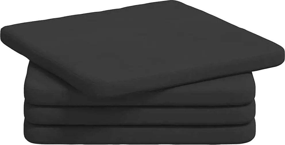 vidaXL Ülőpárnák 4 pcs Fekete 40 x 40 x 3 cm Mikroszálas Szövet