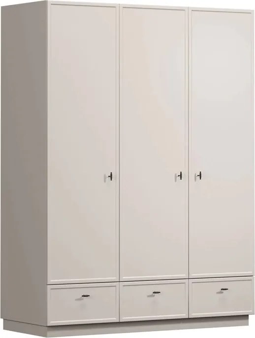 Lorini gardróbszekrény 150 cm polcokkal - kasmír / fekete T-bar fogantyúk