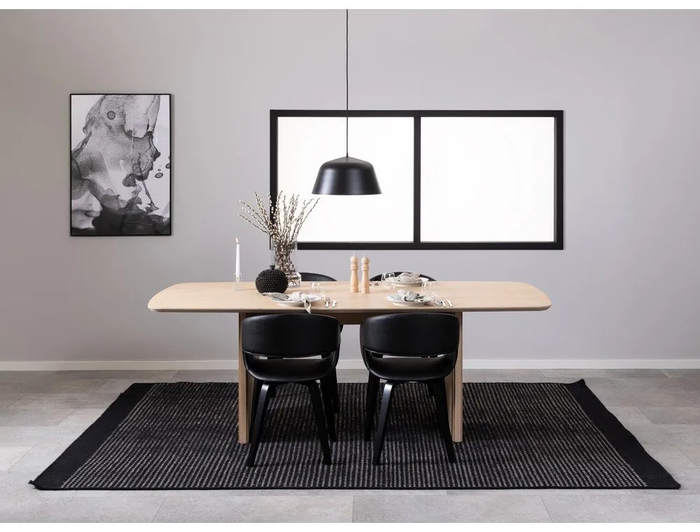 Fehér étkezőasztal tölgyfa dekorral 105x220 cm Christo – Actona